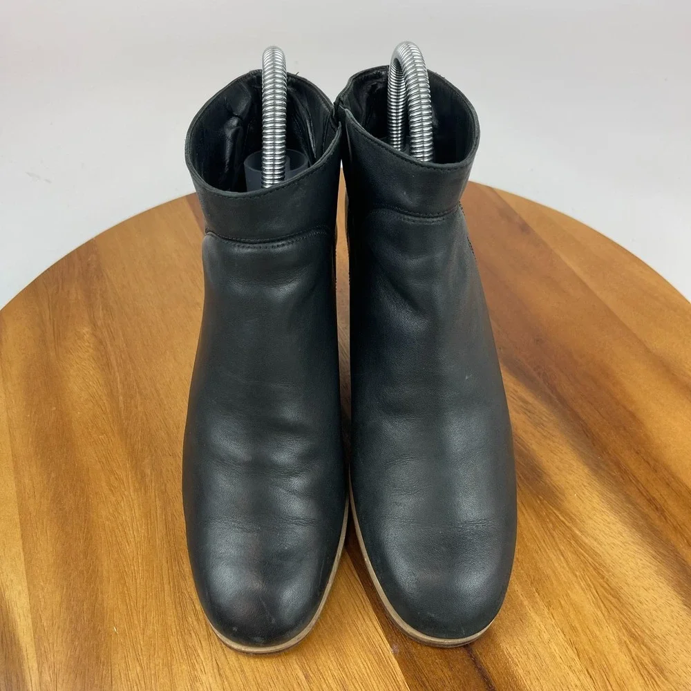 Womens Rachel Comey Mars Black Leather Heeled Ankle Booties Boots Size 6.5 M GUC